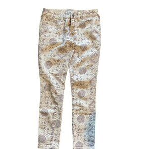 Free People Jeans Womens Size 25 Off Beige/Brown Slim Straight Stretch